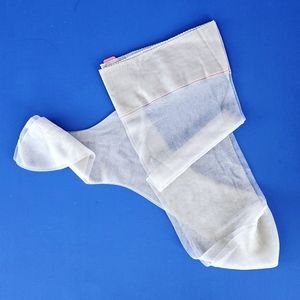 Beautiful Vintage Schiaparelli Sheer "Silver Flakes" Nylon Thigh High Stockings